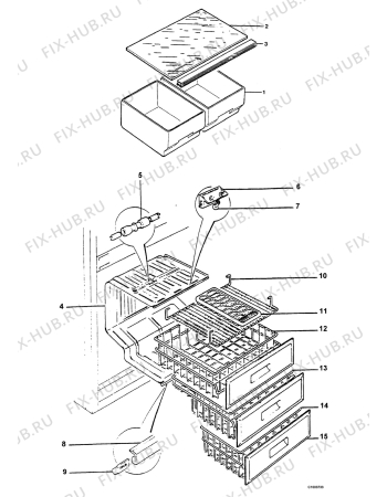 Взрыв-схема холодильника Electrolux IK275N - Схема узла Internal parts